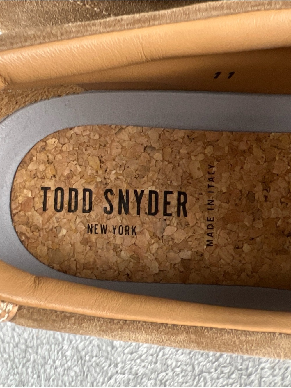 Todd Snyder Tuscan Slip On Shoes Mens Size 11 Cappucino Tan Suede Casual Italy - Picture 9 of 12